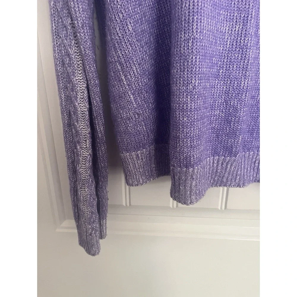 Mudd Vintage Y2K Purple V-neck cable-knit Sweater Women's Sz Large 425‎